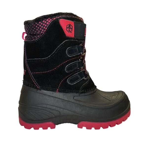 Khombu Black & Red Kids Winter Snow Boots Size 13 - Picture 1 of 12